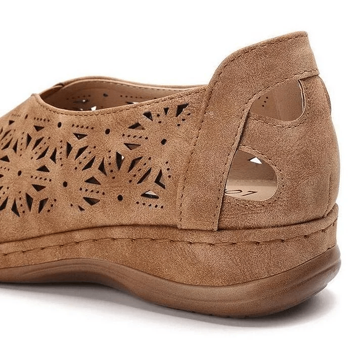 Hollow Elastic Orthopedic Leather Shoes