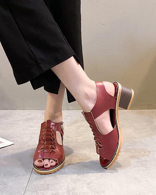 Melarey Roman Chunky Heeled Sandals