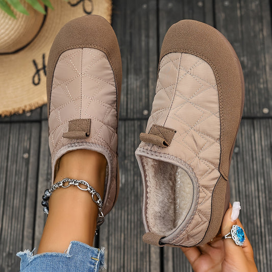 Winter Quilted Flats for Women – Soft, Cozy & Non-Slip Design