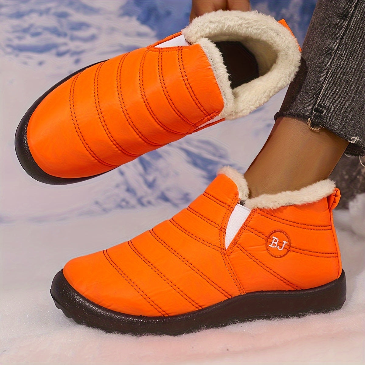 High Quality Women's Winter Boots - Slip-On Ankle Snow Boots with Fleece
