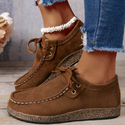 Women's Casual Suede Flats – Comfy Everyday Loafers with Arch Support