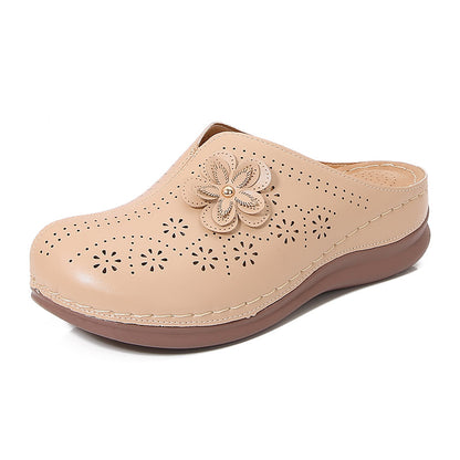 Women's Wide Fit Closed-Toe Summer Sandals – Soft Sole Slip-On Mules for Comfort