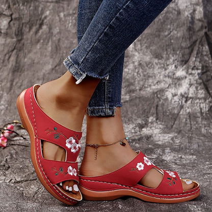 Women’s Floral Embroidered Wedge Sandals