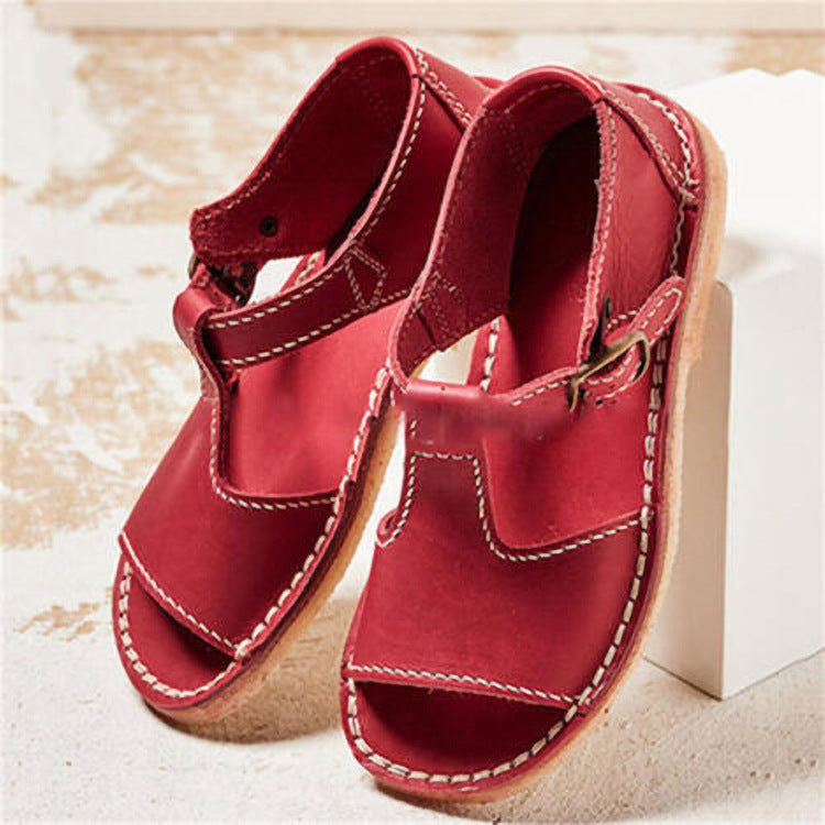 Women’s Retro Leather Summer Sandals