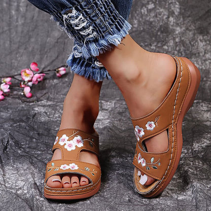 Women’s Floral Embroidered Wedge Sandals