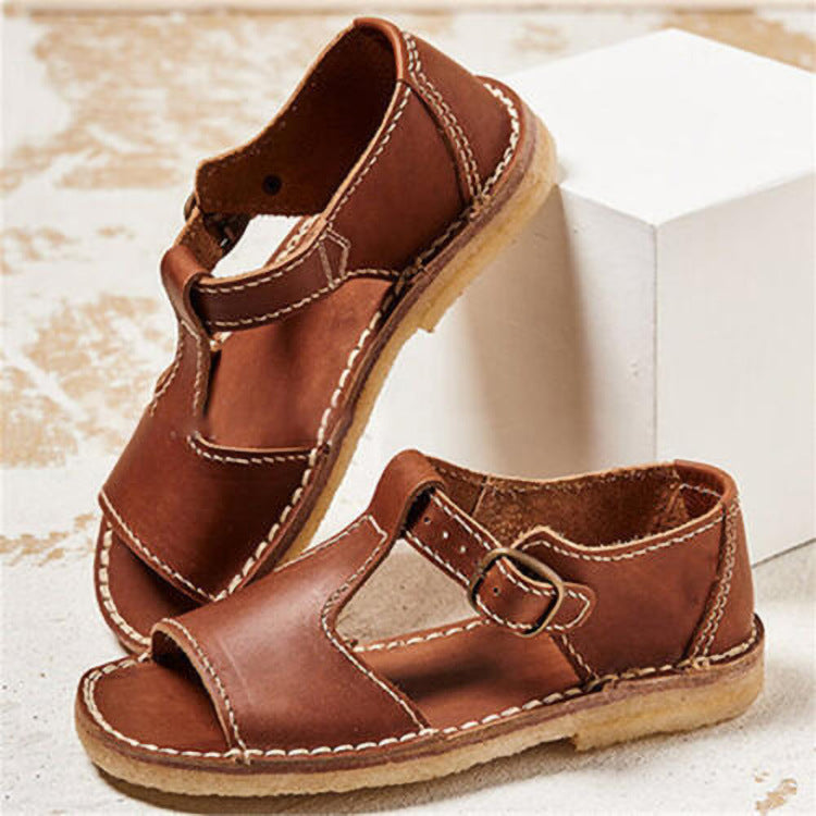 Women’s Retro Leather Summer Sandals