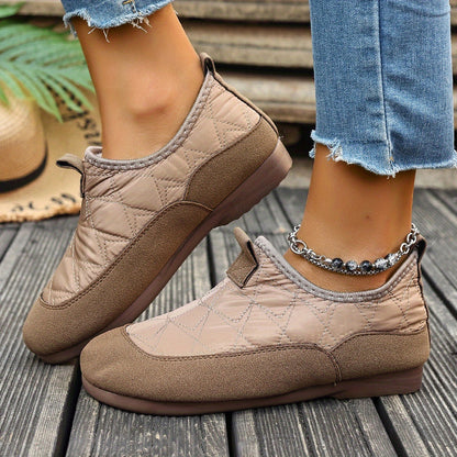 Winter Quilted Flats for Women – Soft, Cozy & Non-Slip Design