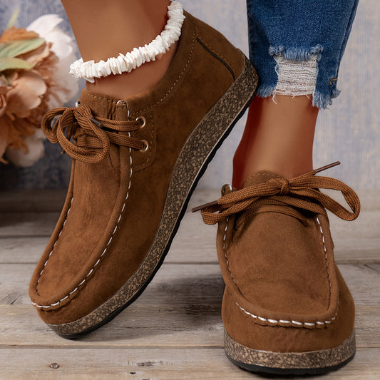 Women's Casual Suede Flats – Comfy Everyday Loafers with Arch Support
