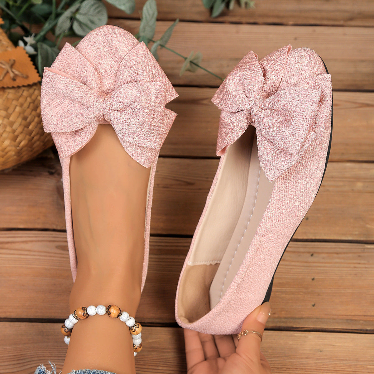 Women’s Bow Comfort Flats – Soft Elegant Slip-On Shoes