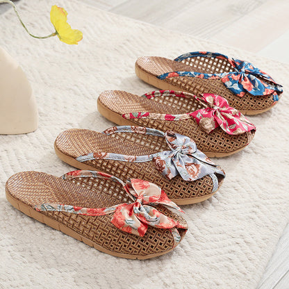 Women's Summer Woven Straw Slide Sandals – Breathable & Lightweight