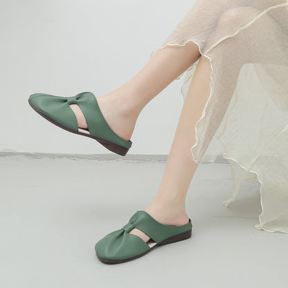 Women's Soft Leather Comfort Flats – Vintage-Inspired Slip-On Shoes