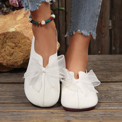 Women's Vintage Mary Jane Flats – 2026 New Round-Toe Soft Sole Shoes with Bow Detail