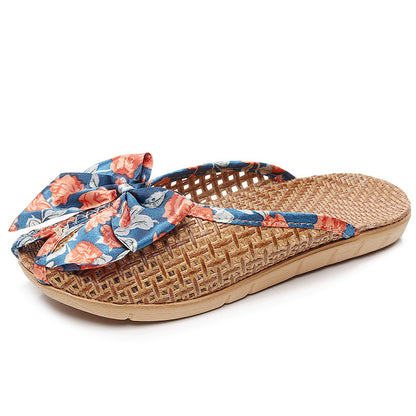 Women's Summer Woven Straw Slide Sandals – Breathable & Lightweight
