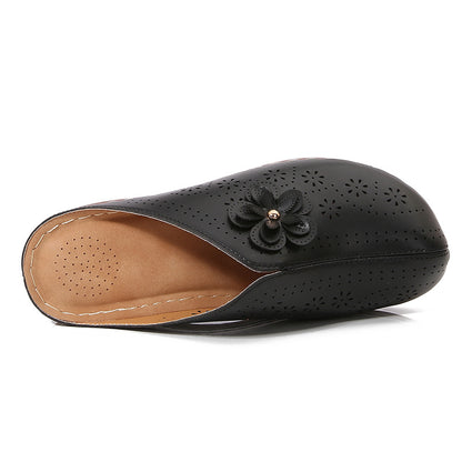 Women's Wide Fit Closed-Toe Summer Sandals – Soft Sole Slip-On Mules for Comfort