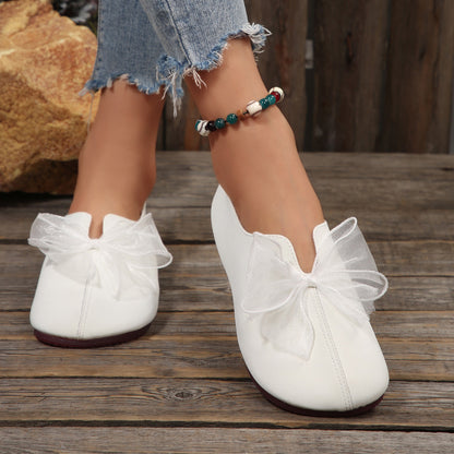 Women's Vintage Mary Jane Flats – 2026 New Round-Toe Soft Sole Shoes with Bow Detail