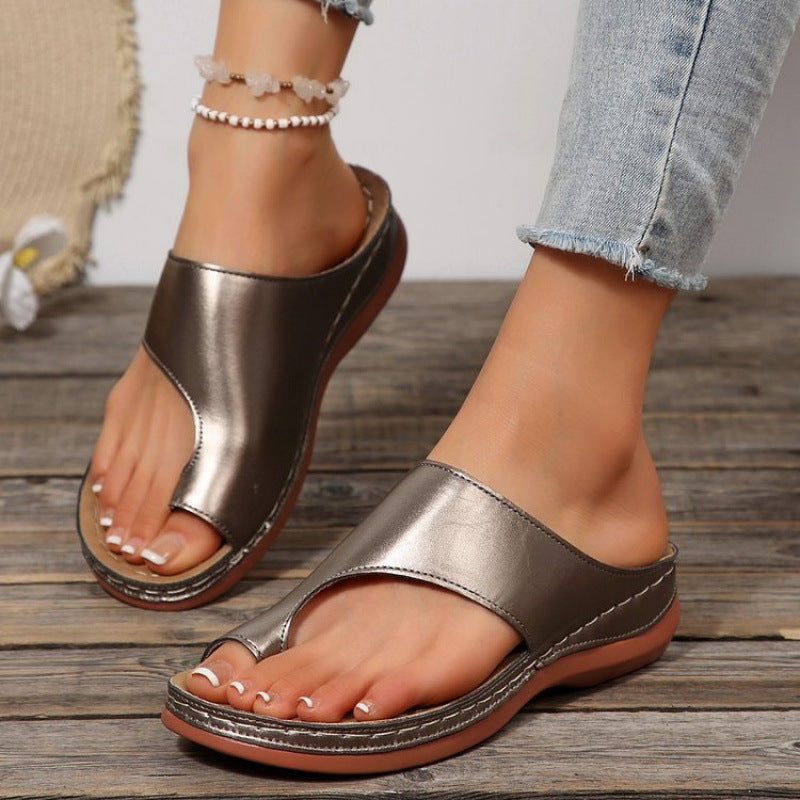 Women's Orthopedic Toe Ring Sandals – Casual Comfort with Arch Support