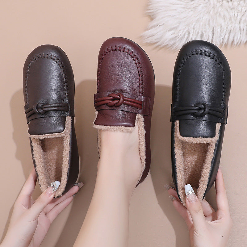 Women’s Winter Warm Slip-On Shoes – Cozy Fleece Lined, Non-Slip, Easy Comfort Loafers