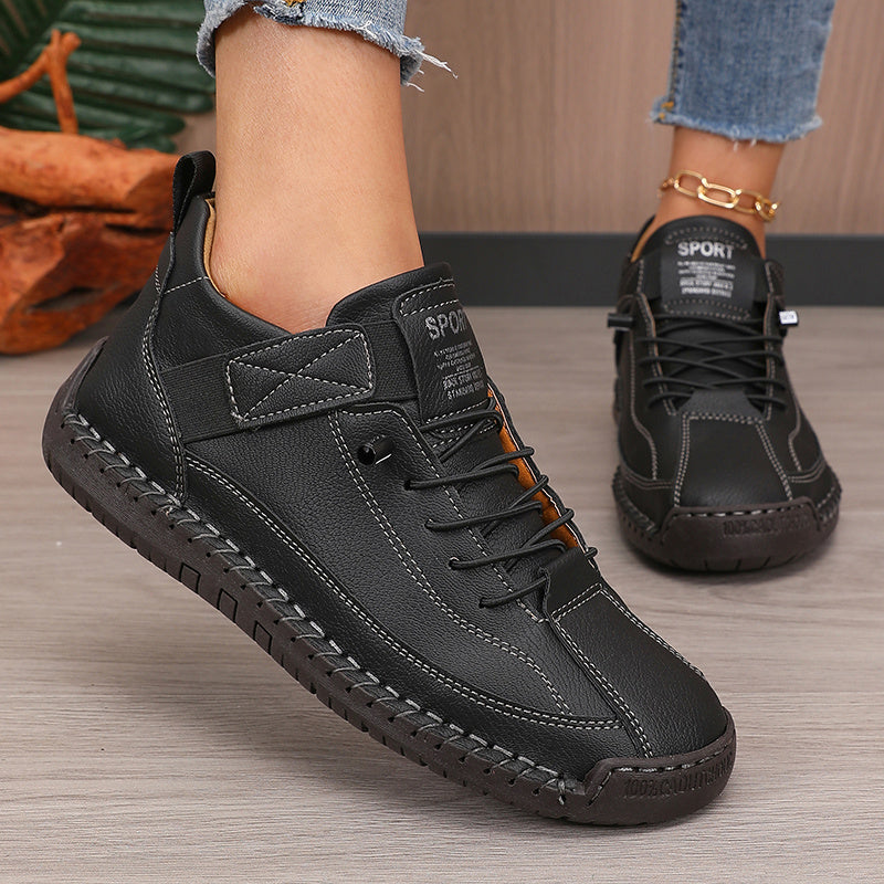 Women's Casual Solid Color Low-Top Sneakers, Outdoor Walking Shoes Suitable for Walking, Running, and Trekking