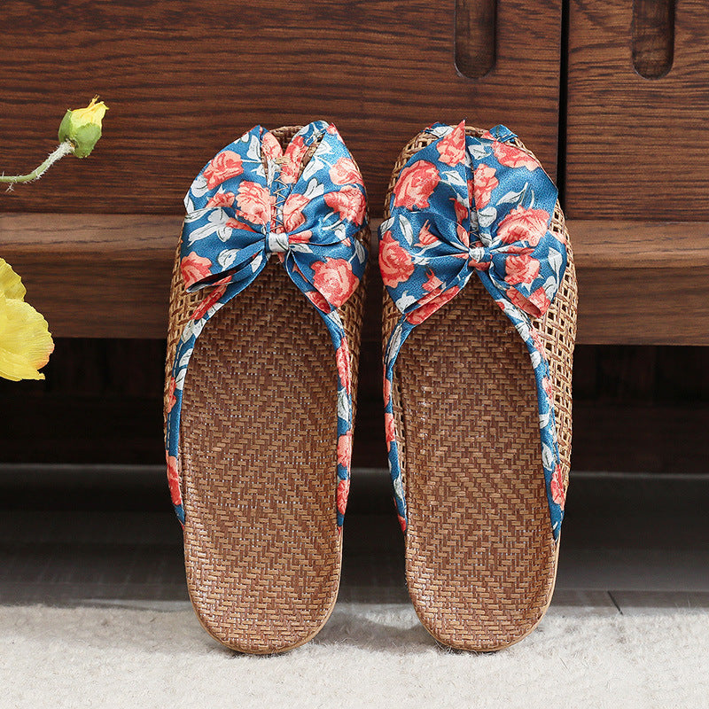 Women's Summer Woven Straw Slide Sandals – Breathable & Lightweight