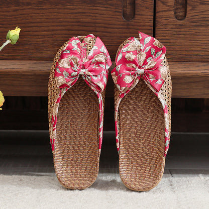 Women's Summer Woven Straw Slide Sandals – Breathable & Lightweight