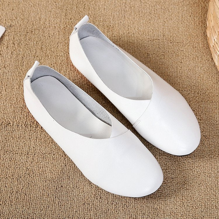 Vintage Handmade Leather Flats – Comfortable Fall Shoes for Women