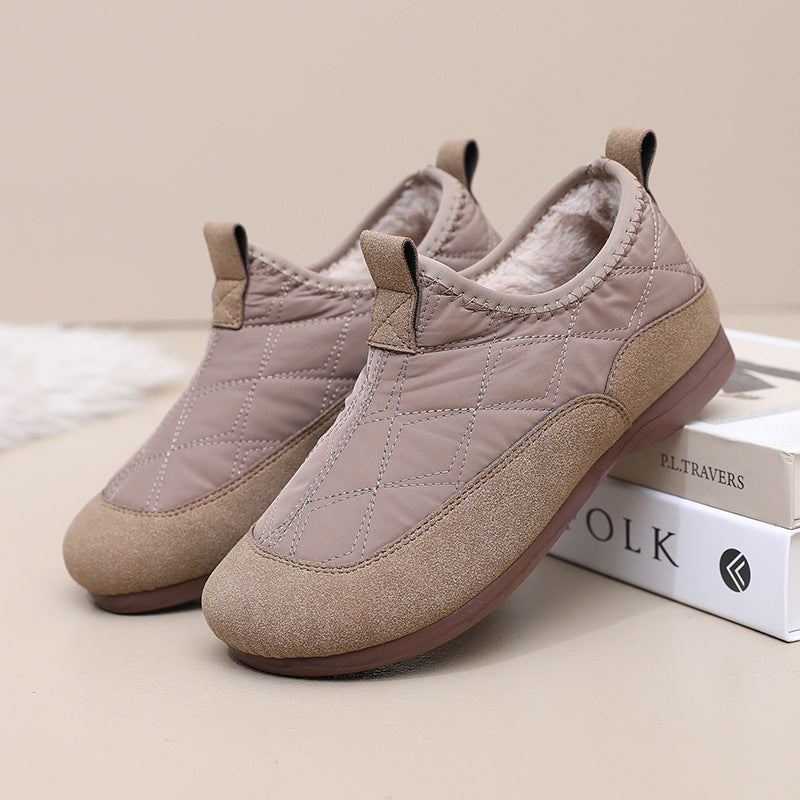 Women’s Winter Slip-On Warm Shoes – Soft Sole, Plush Lined, Comfortable Casual Cotton Shoes for Cold Weather