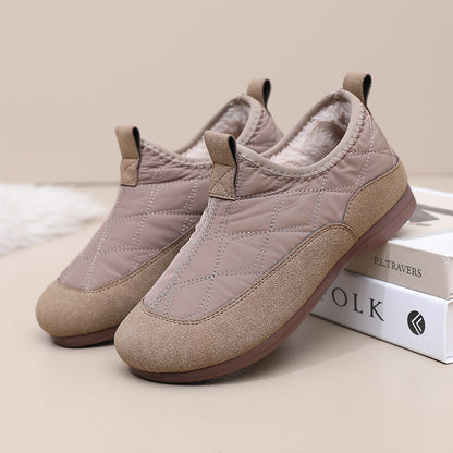 Women’s Winter Slip-On Warm Shoes – Soft Sole, Plush Lined, Comfortable Casual Cotton Shoes for Cold Weather