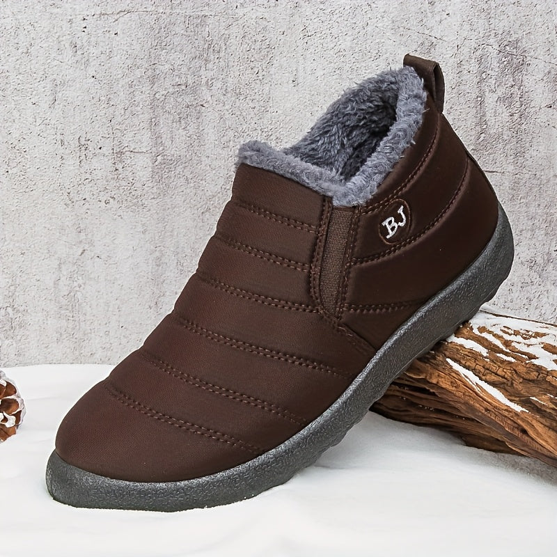 High Quality Women's Winter Boots - Slip-On Ankle Snow Boots with Fleece