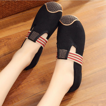 Women's Vintage-Inspired Hidden Wedge Shoes – Soft & Comfortable with Flexible Gum Sole