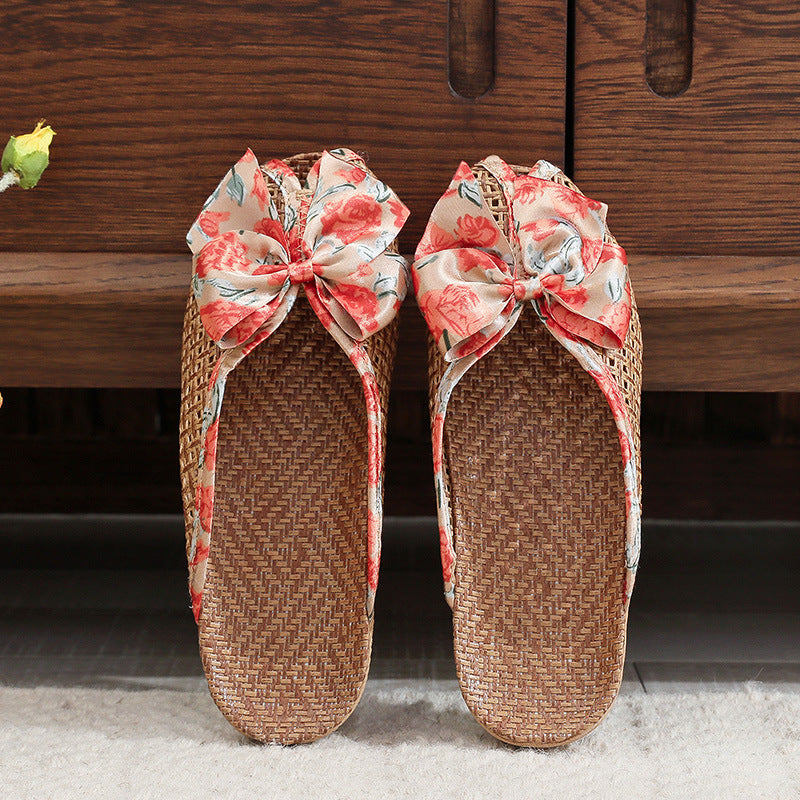 Women's Summer Woven Straw Slide Sandals – Breathable & Lightweight