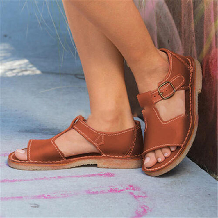 Women’s Retro Leather Summer Sandals