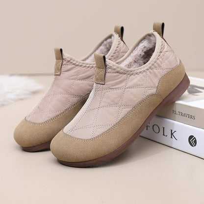 Women’s Winter Slip-On Warm Shoes – Soft Sole, Plush Lined, Comfortable Casual Cotton Shoes for Cold Weather
