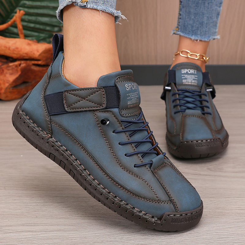 Women's Casual Solid Color Low-Top Sneakers, Outdoor Walking Shoes Suitable for Walking, Running, and Trekking
