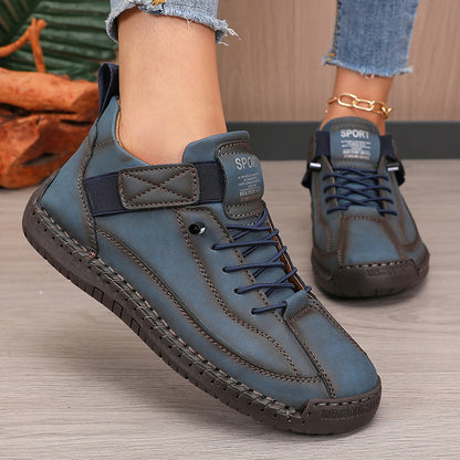 Women's Casual Solid Color Low-Top Sneakers, Outdoor Walking Shoes Suitable for Walking, Running, and Trekking