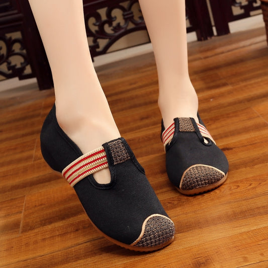Women's Vintage-Inspired Hidden Wedge Shoes – Soft & Comfortable with Flexible Gum Sole