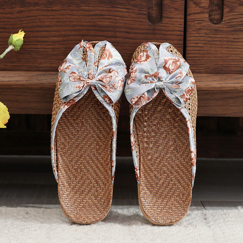 Women's Summer Woven Straw Slide Sandals – Breathable & Lightweight