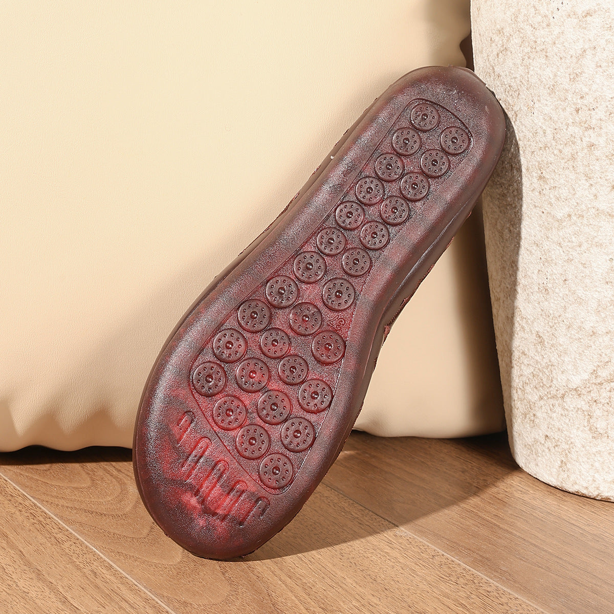 Women's Summer Embossed Flat Loafers – Breathable Square-Toe Slip-On Shoes