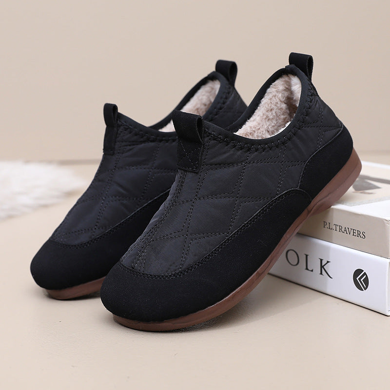 Women’s Winter Slip-On Warm Shoes – Soft Sole, Plush Lined, Comfortable Casual Cotton Shoes for Cold Weather