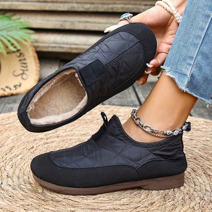 Winter Quilted Flats for Women – Soft, Cozy & Non-Slip Design