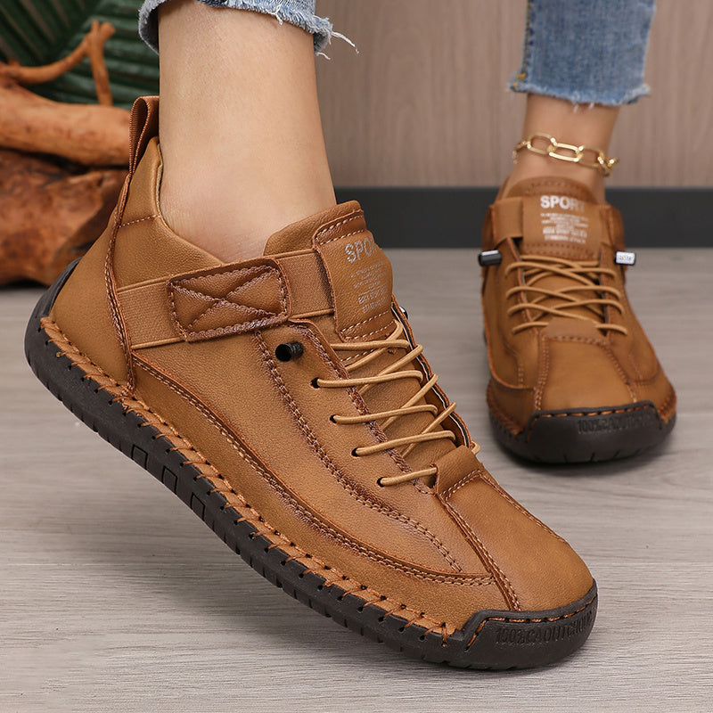 Women's Casual Solid Color Low-Top Sneakers, Outdoor Walking Shoes Suitable for Walking, Running, and Trekking