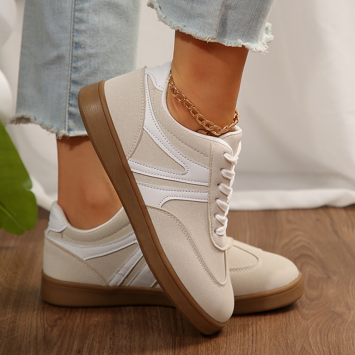 Women’s Vintage Casual Platform Sneakers – Comfortable Round Toe & Easy-to-Match Style
