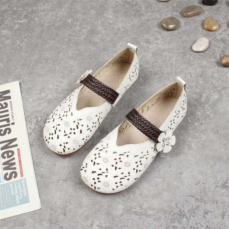 Women's Retro Flat Round Toe Strap Sandals