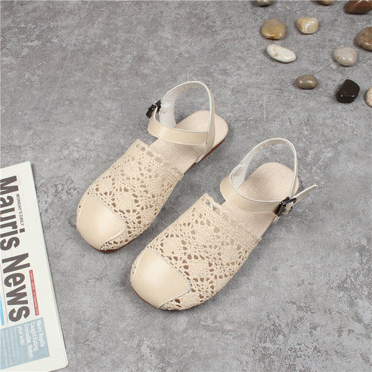 Women's Retro Lace Mesh Hollow Sandals