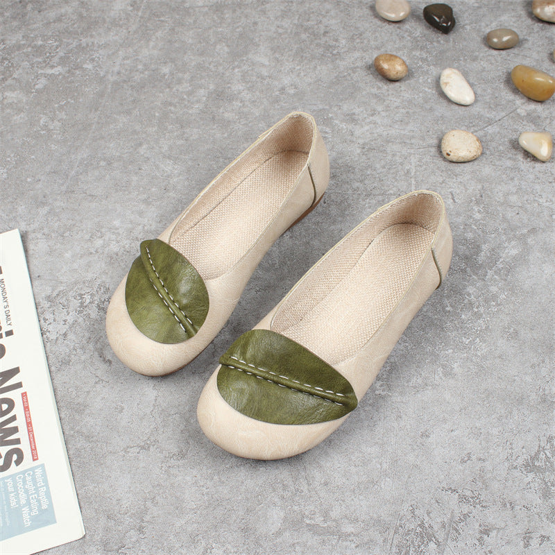 Women's Retro Leaf Casual Round Toe Soft Shoes