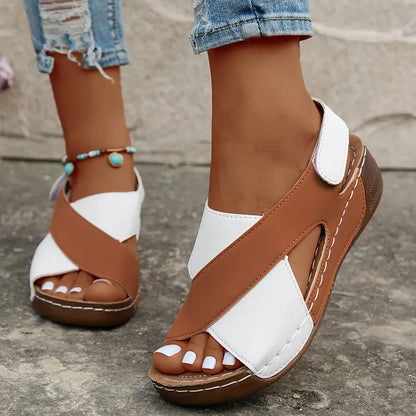 Women's Cross Strap Velcro Sandals