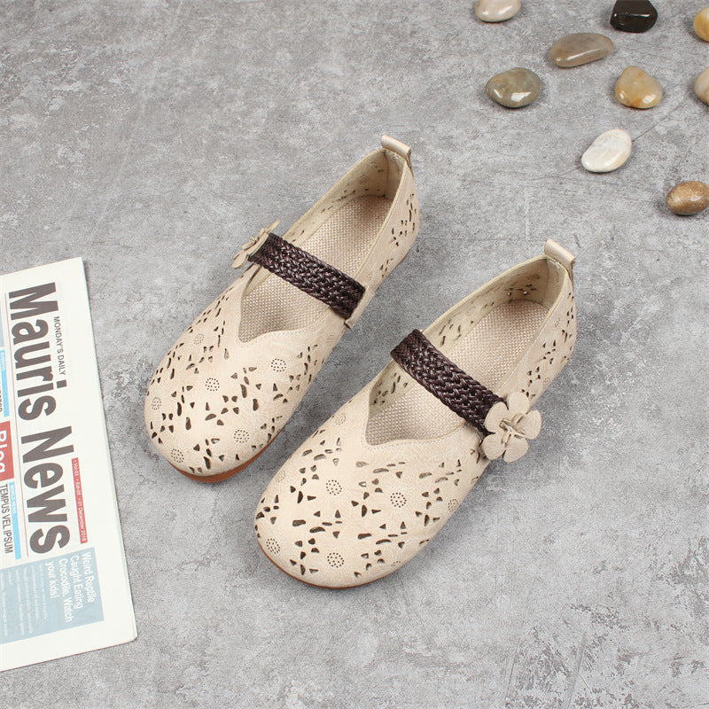 Women's Retro Flat Round Toe Strap Sandals