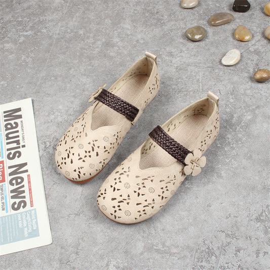 Women's Retro Flat Round Toe Strap Sandals