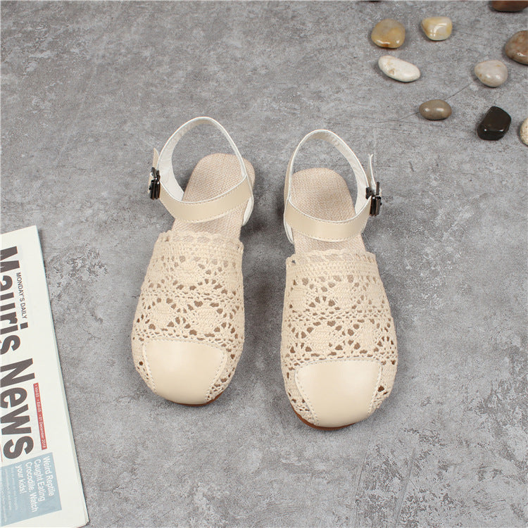 Women's Retro Lace Mesh Hollow Sandals