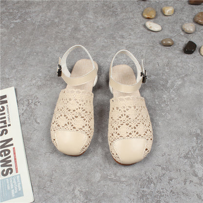 Women's Retro Lace Mesh Hollow Sandals
