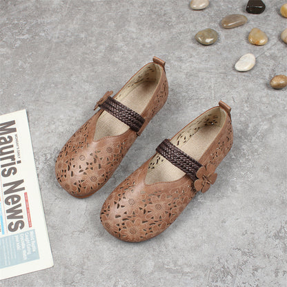 Women's Retro Flat Round Toe Strap Sandals